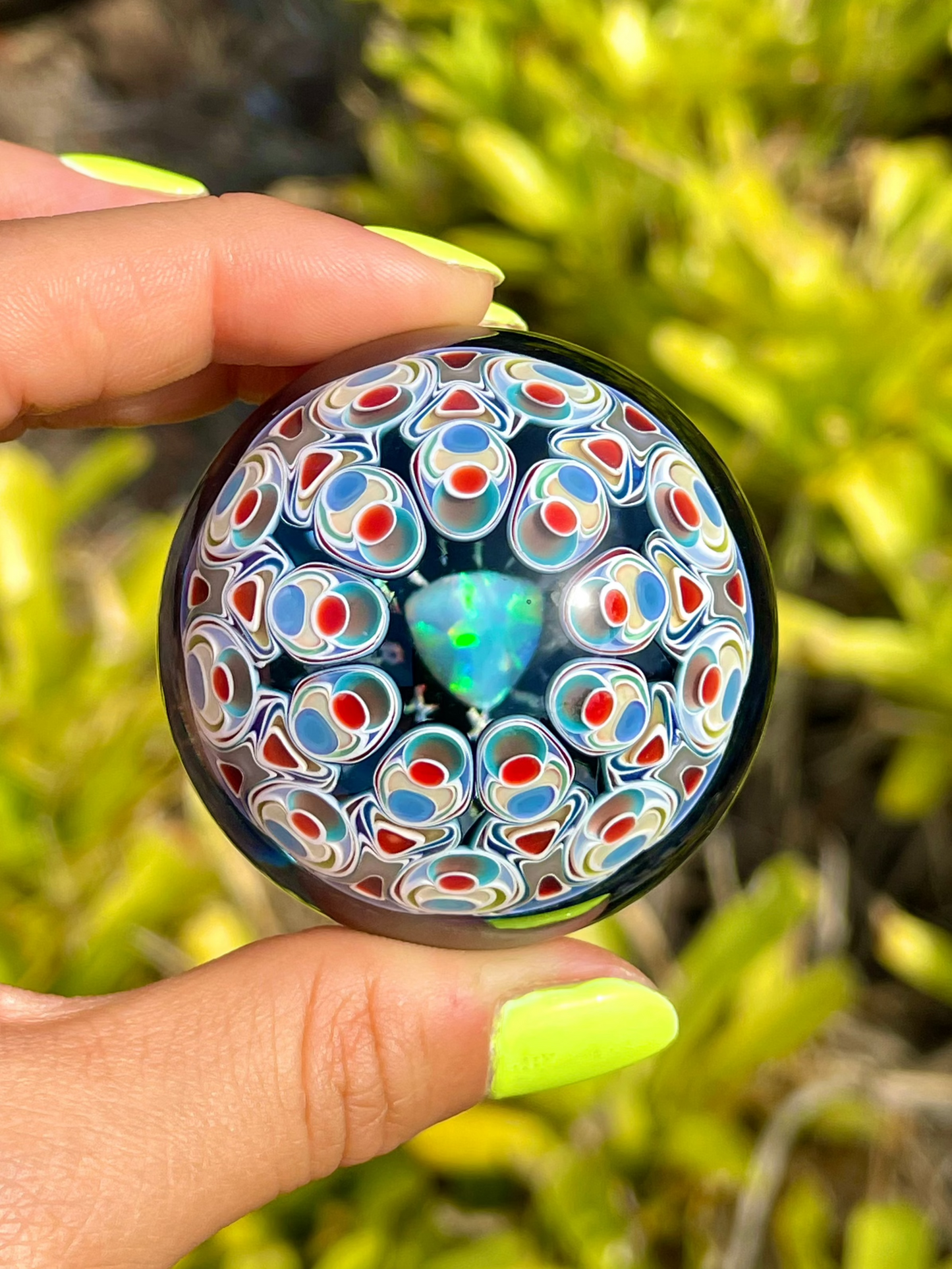 2-Layer Rainbow Dot Stack and Opal XL Marble (47mm)