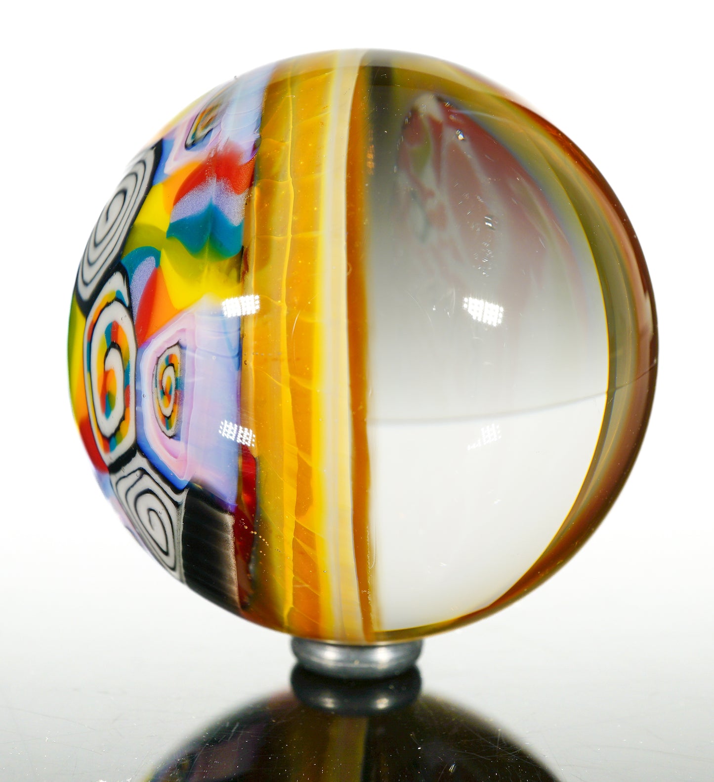 Dual-Sided Pizza & Rainbow Milli Marble (34mm)