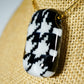 Black and White Houndstooth Pendant