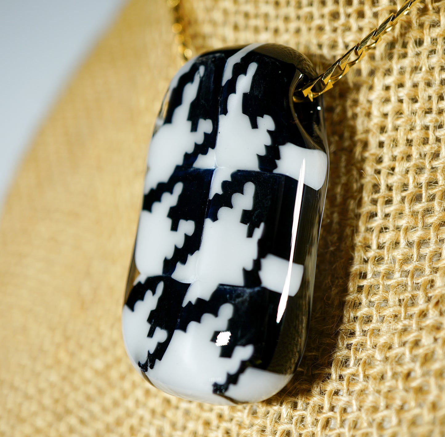 Black and White Houndstooth Pendant