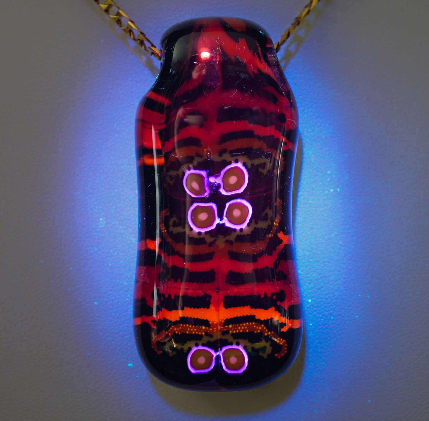 UV Red and Black Mosaic Pendant