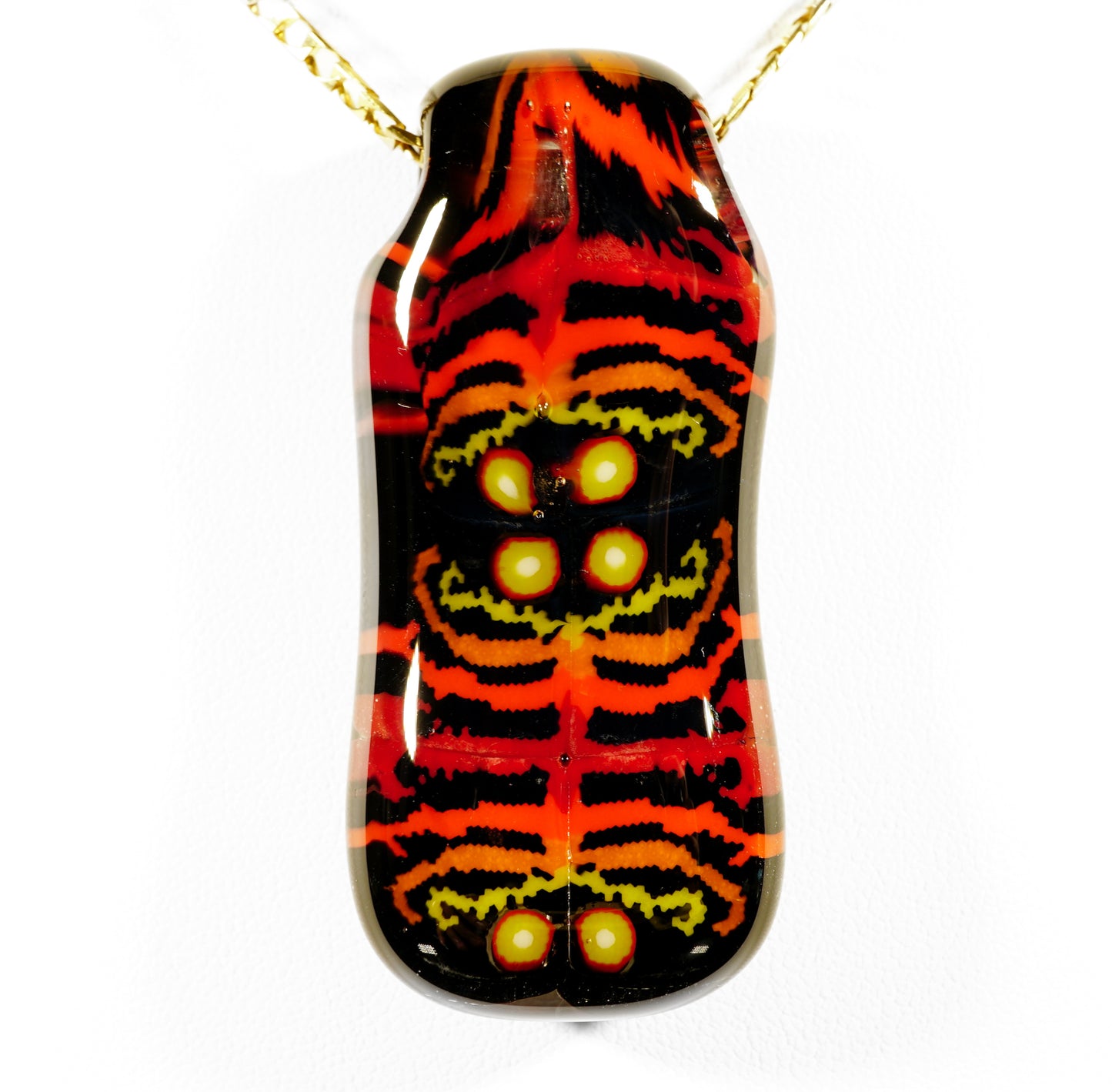 UV Red and Black Mosaic Pendant