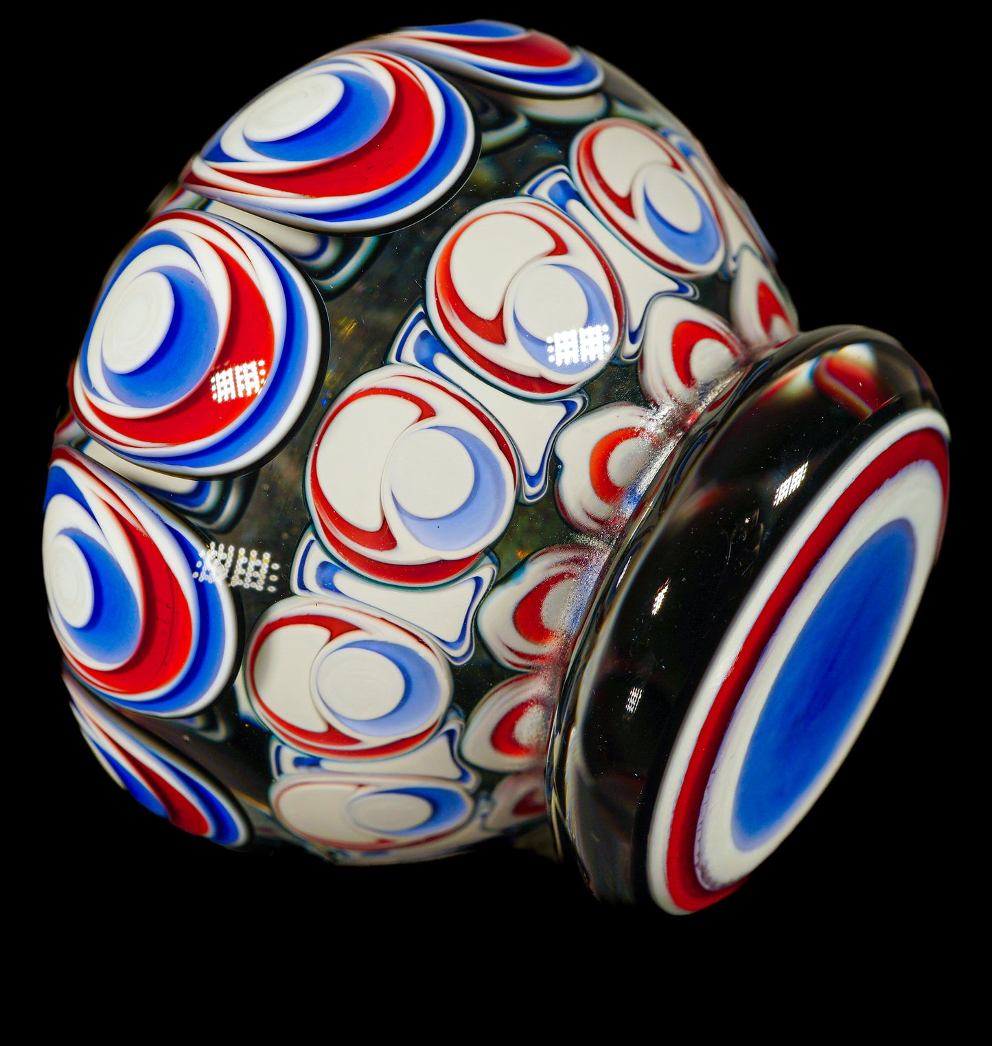 Blue and Red Dot Stack Dichro Paper Weight