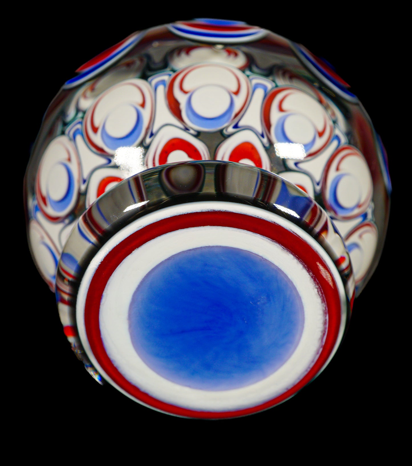 Blue and Red Dot Stack Dichro Paper Weight