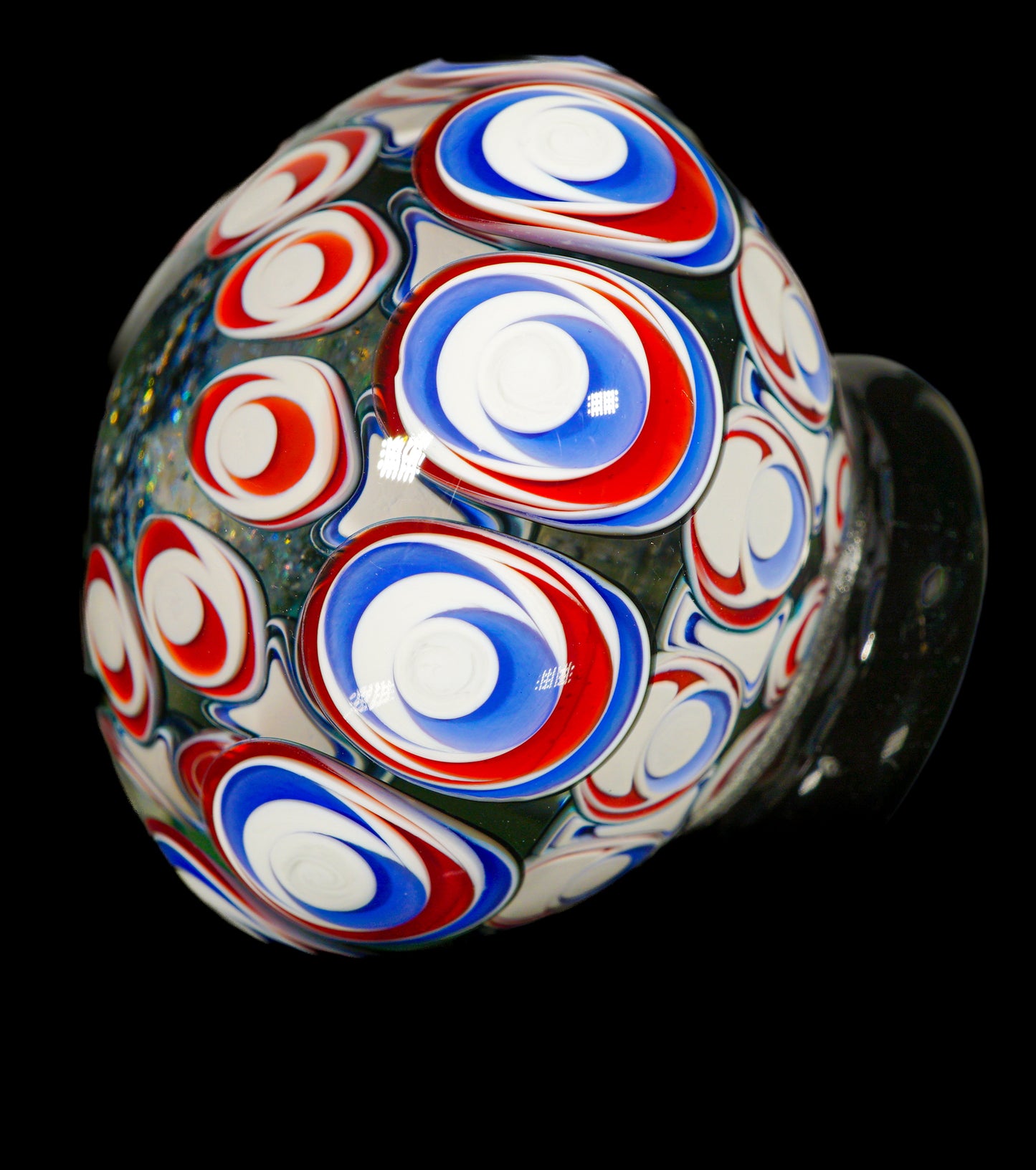 Blue and Red Dot Stack Dichro Paper Weight