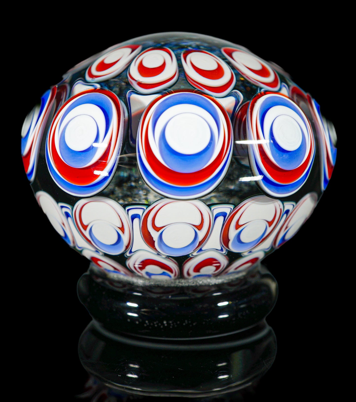 Blue and Red Dot Stack Dichro Paper Weight