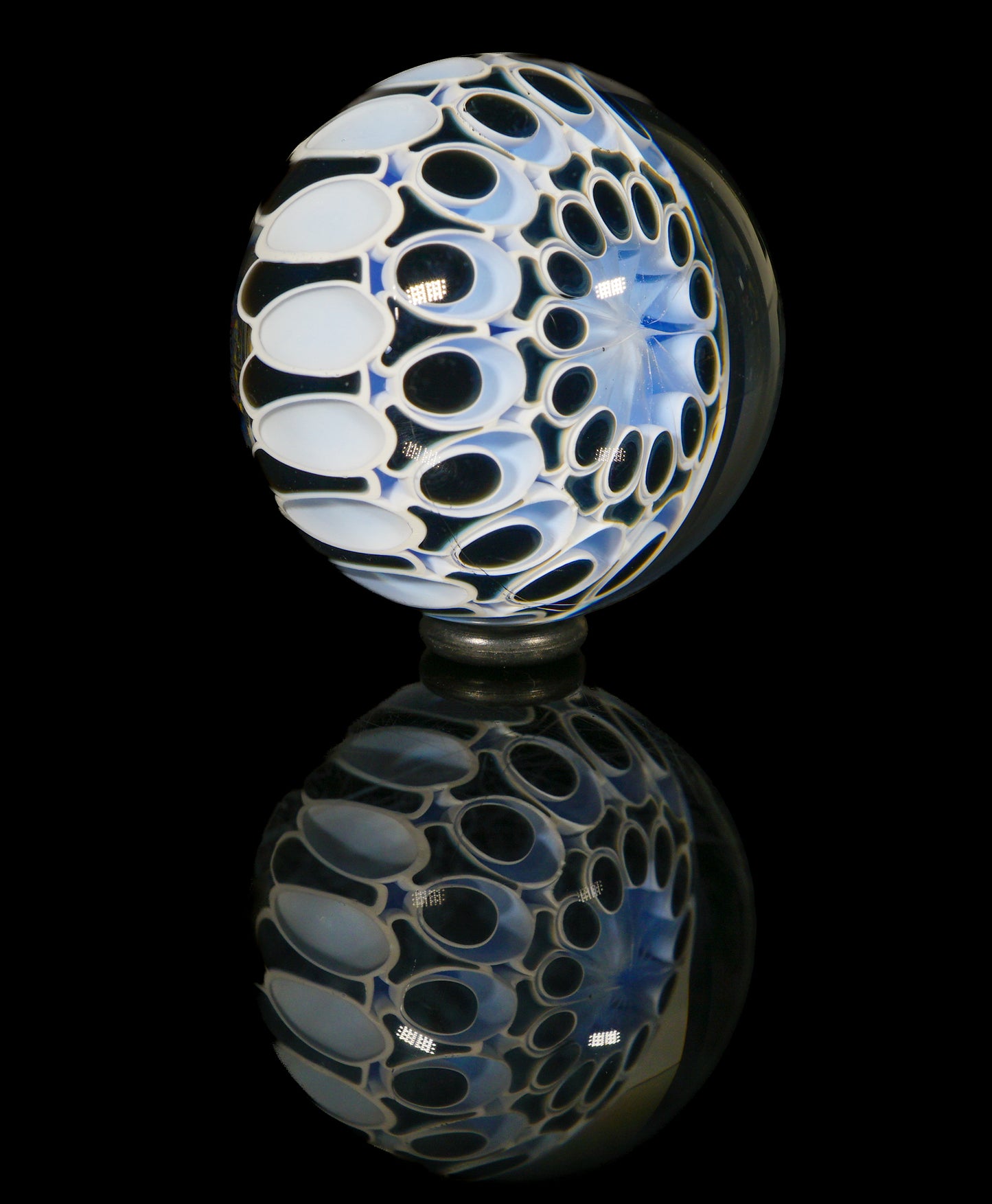 Black and Blue Dotstack Slurper Marble (24mm)