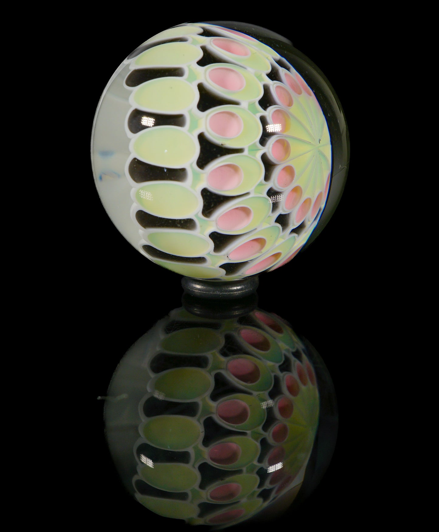 Pink and Green Dotstack Slurper Marble (24mm)