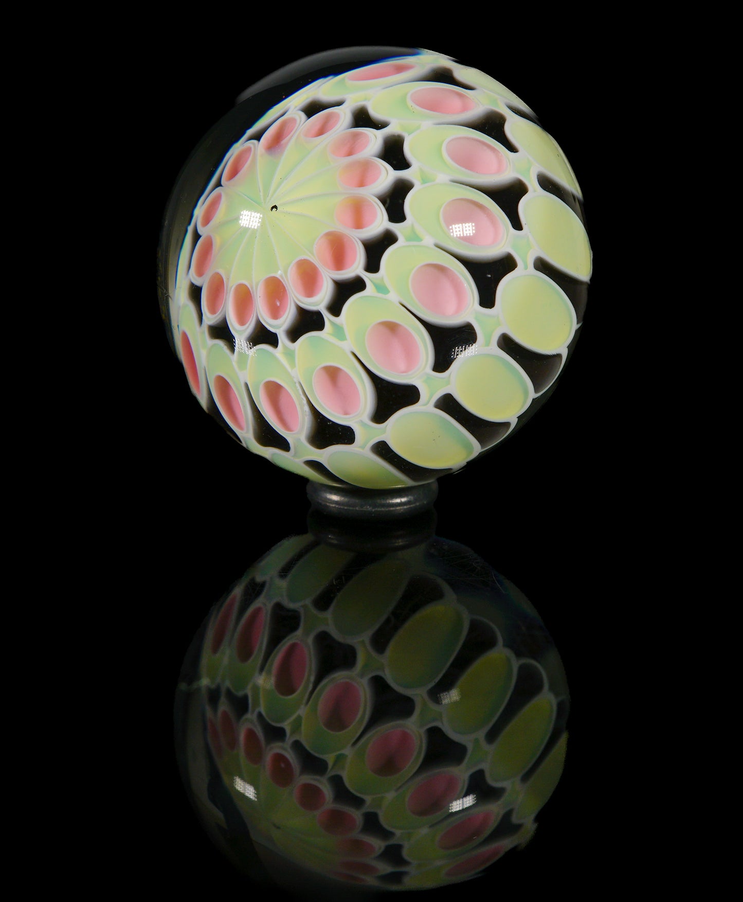 Pink and Green Dotstack Slurper Marble (24mm)