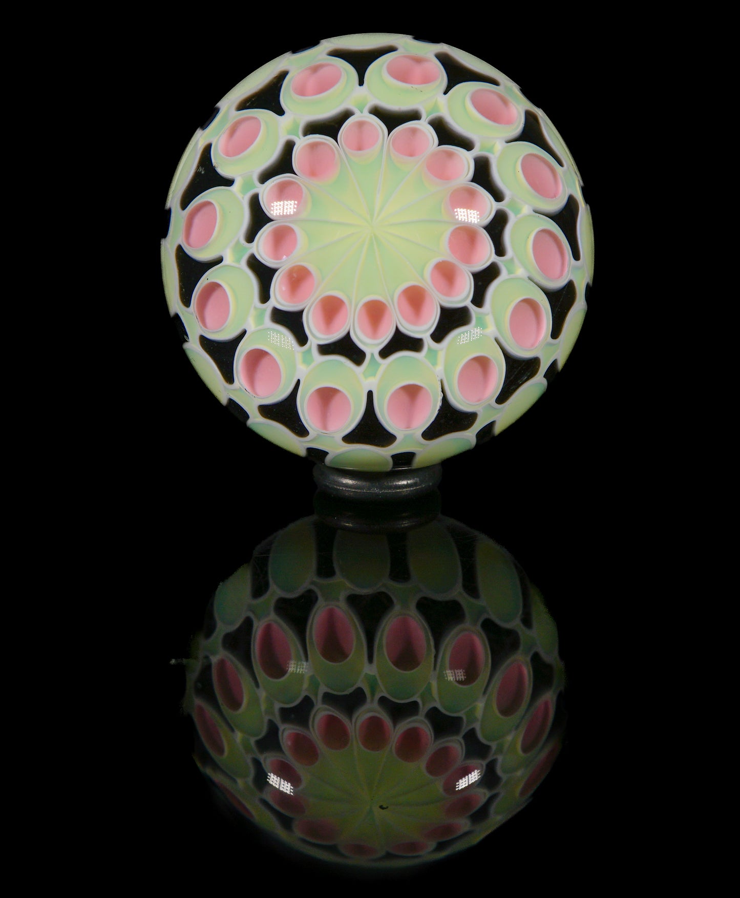 Pink and Green Dotstack Slurper Marble (24mm)