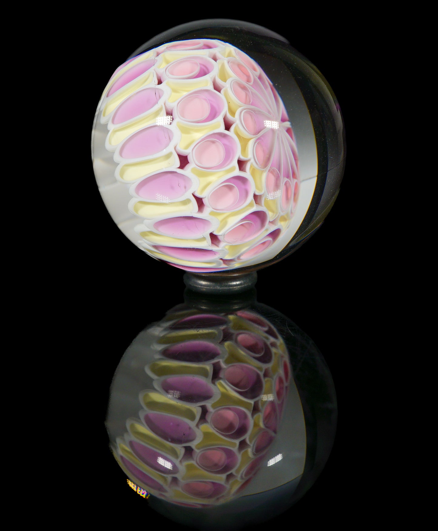 Pink and Yellow Dotstack Slurper Marble (24mm)