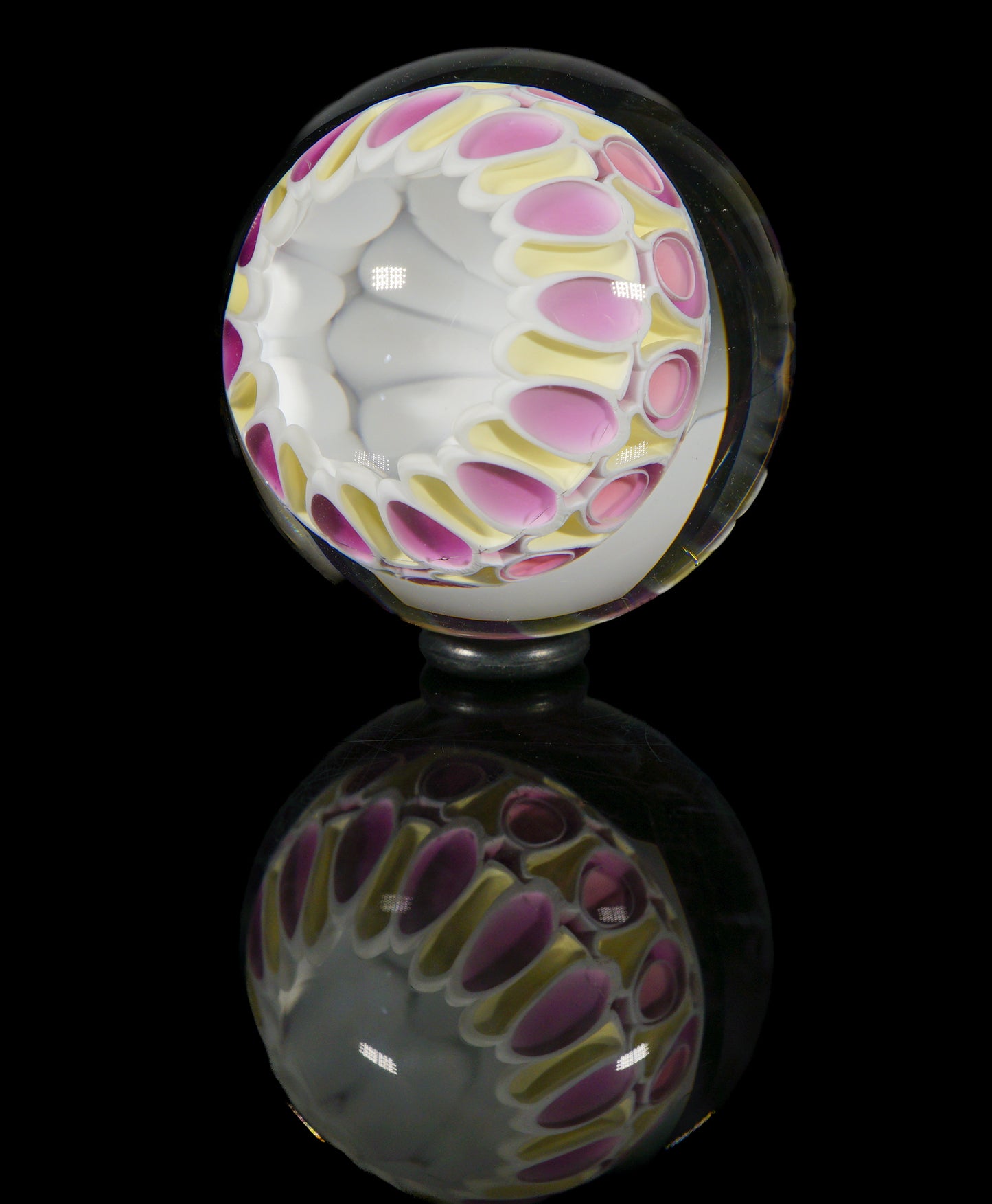 Pink and Yellow Dotstack Slurper Marble (24mm)