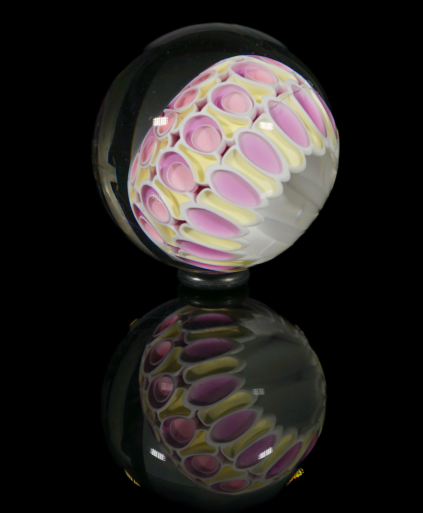 Pink and Yellow Dotstack Slurper Marble (24mm)