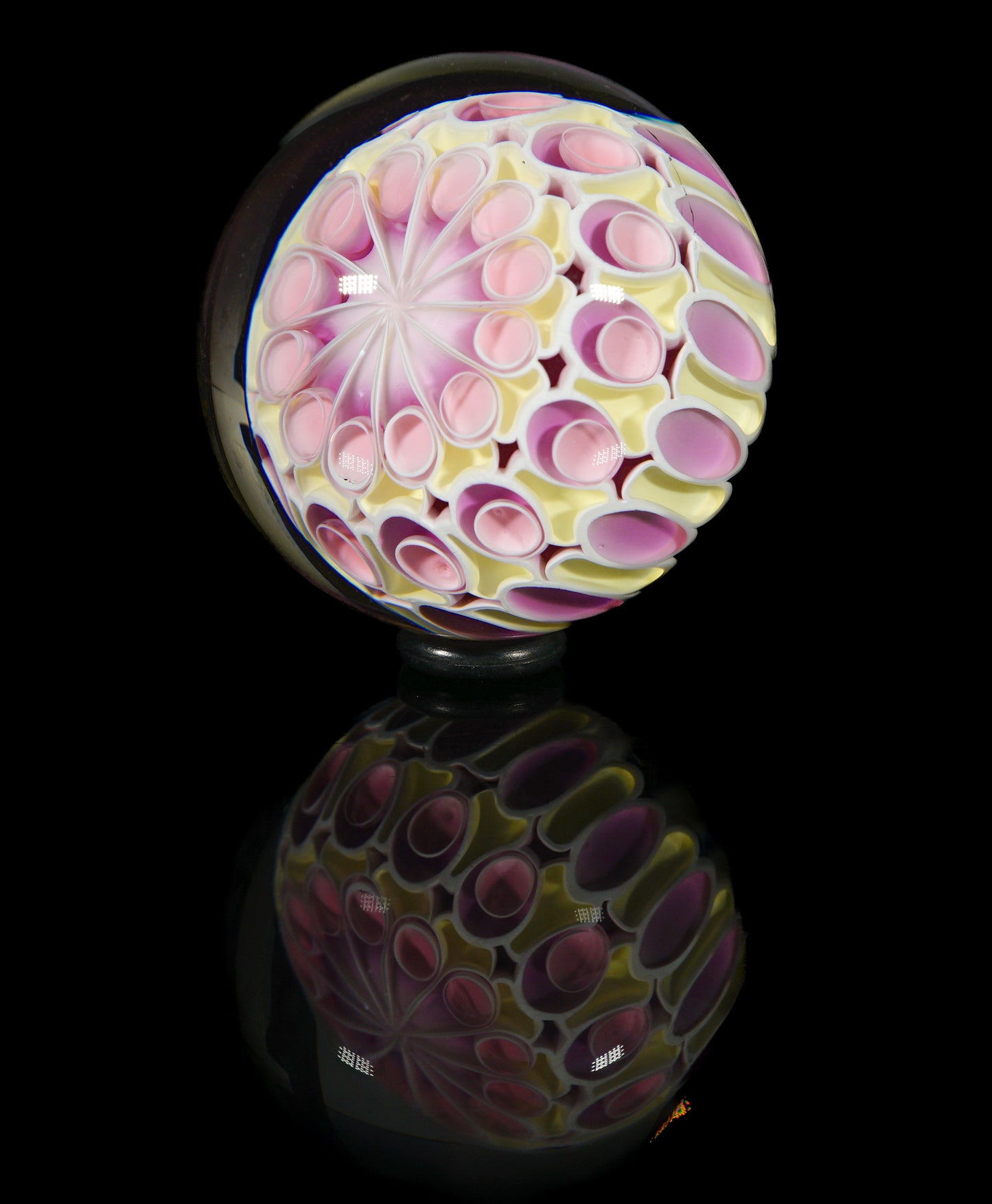 Pink and Yellow Dotstack Slurper Marble (24mm)