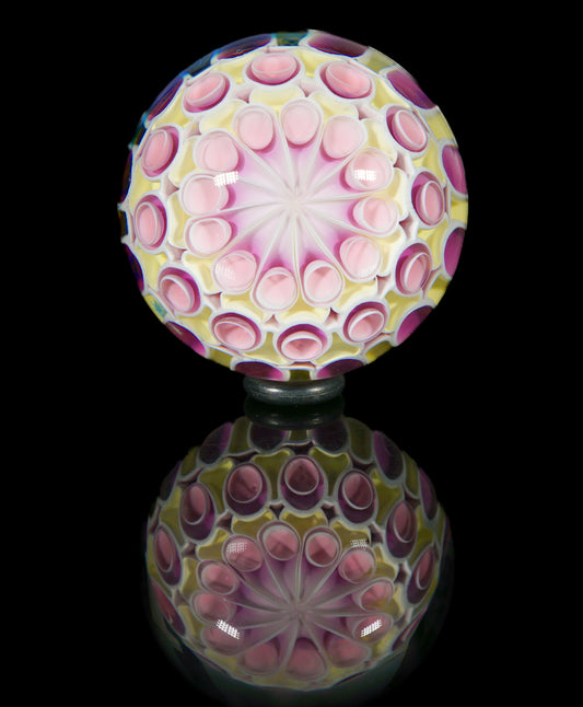 Pink and Yellow Dotstack Slurper Marble (24mm)