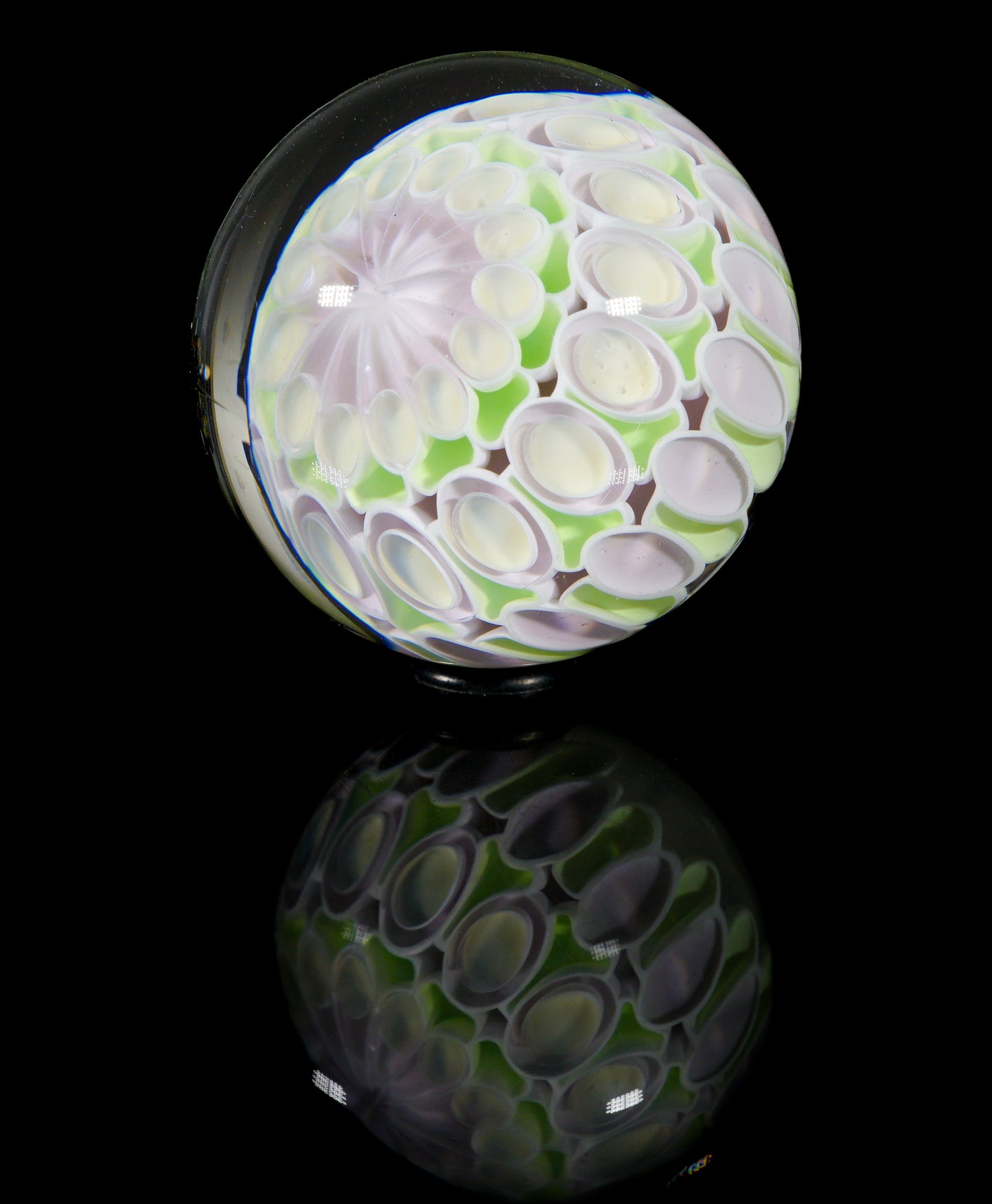 Pastel Purple and Green Dotstack Slurper Marble (25mm)