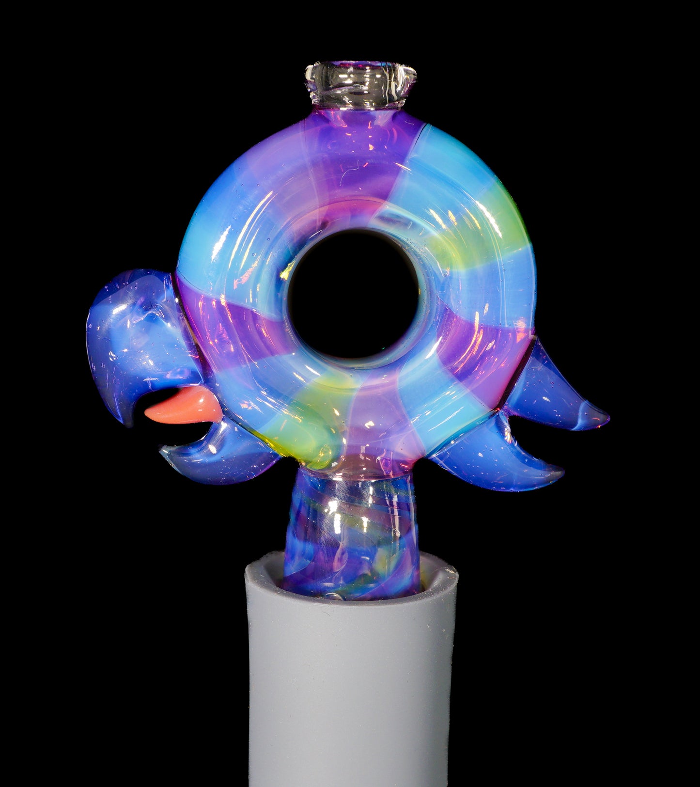 Transparent Purple, Blue & Green Bird Pivot Tip