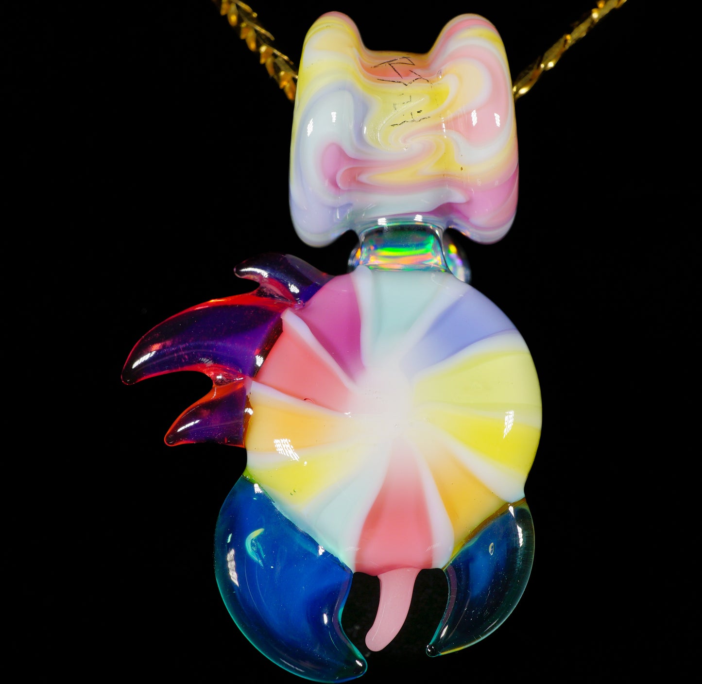 Rainbow UV Bird Opal Mini Pendant