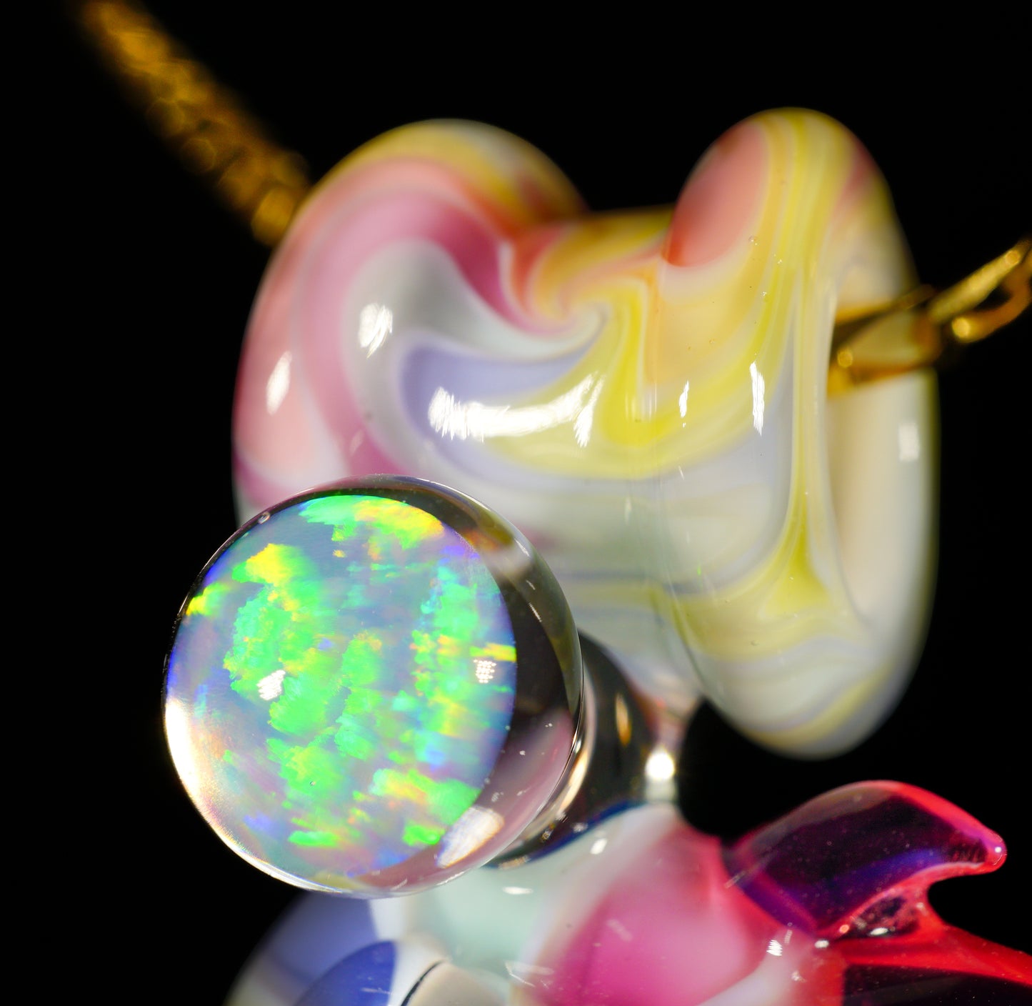 Rainbow UV Bird Opal Mini Pendant