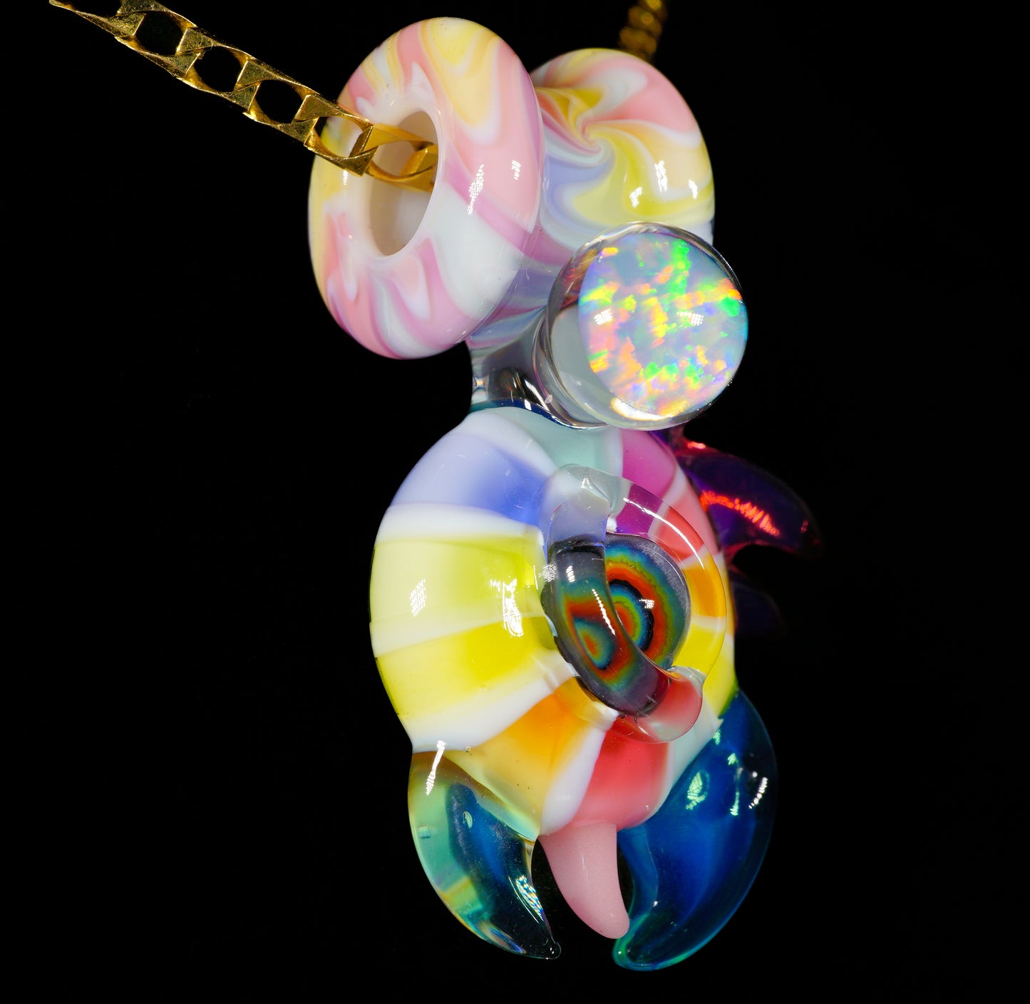 Rainbow UV Bird Opal Mini Pendant