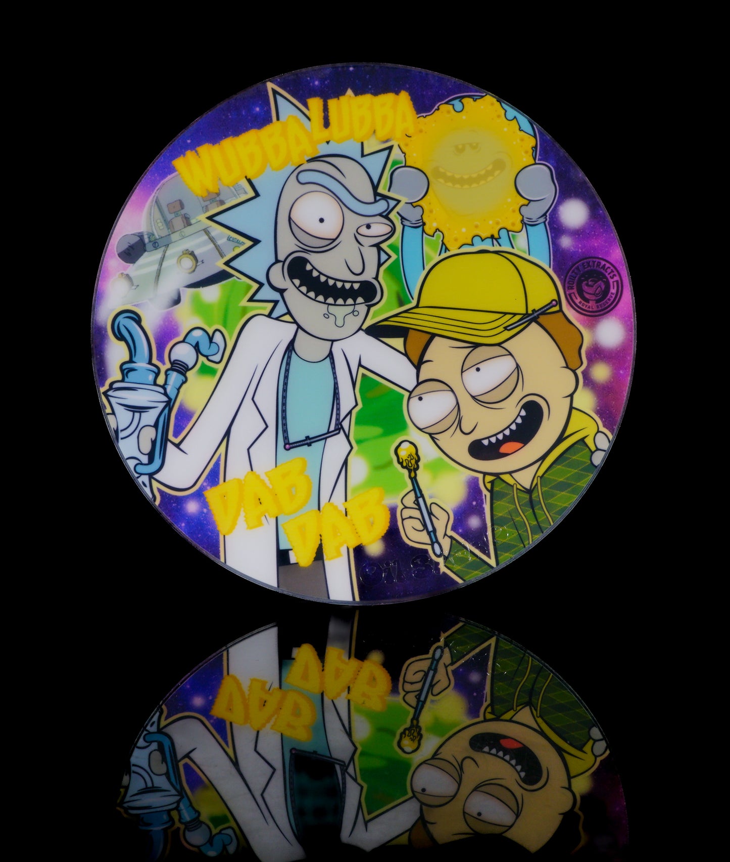 Rick and Morty Wubba Lubba Dab Dab Circle Oil Slick