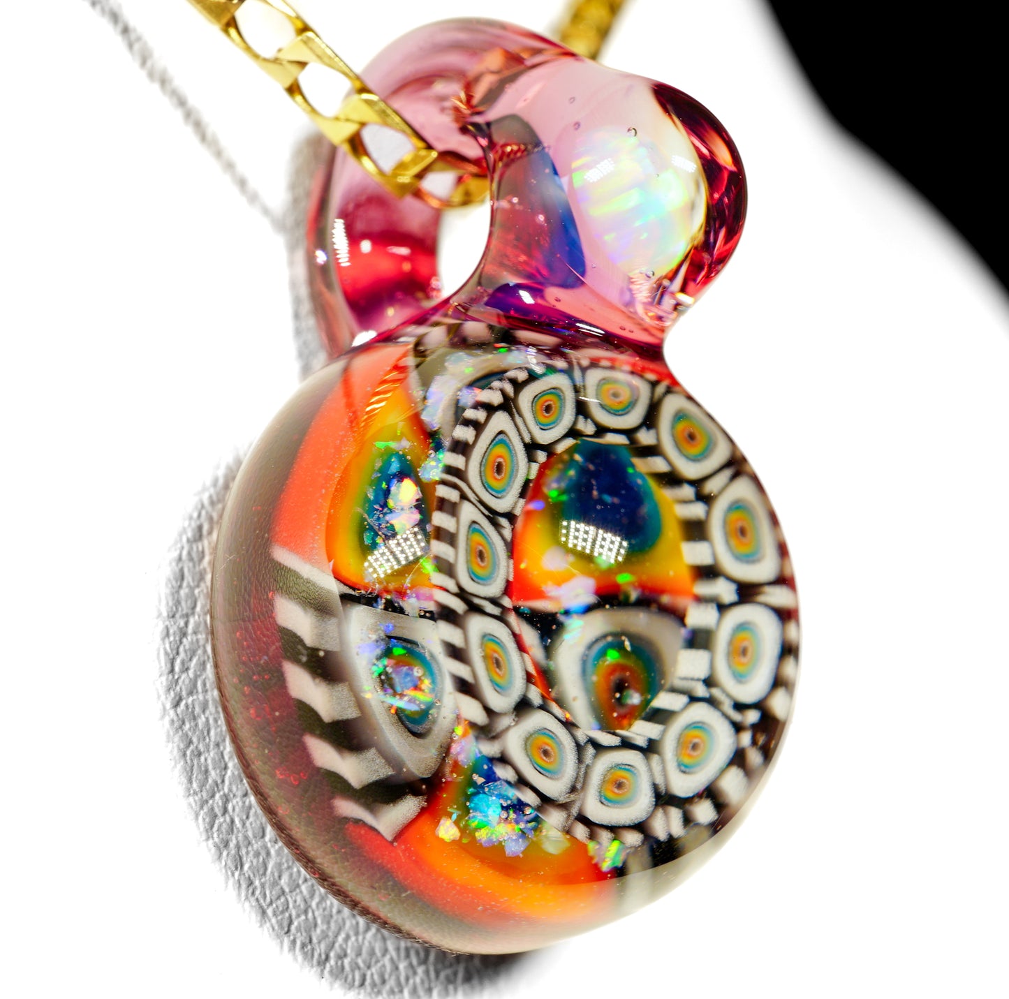 Gold Ruby Crushed Opal Milli Mini Pendant