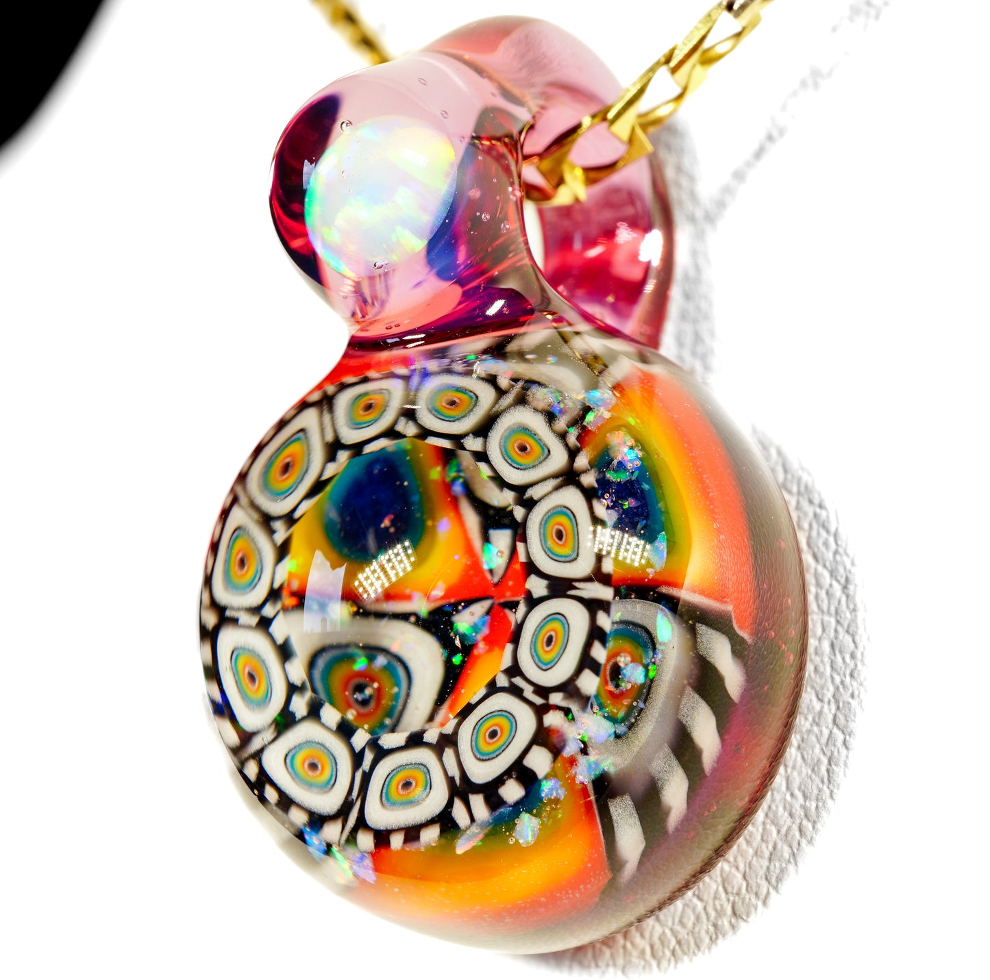 Gold Ruby Crushed Opal Milli Mini Pendant