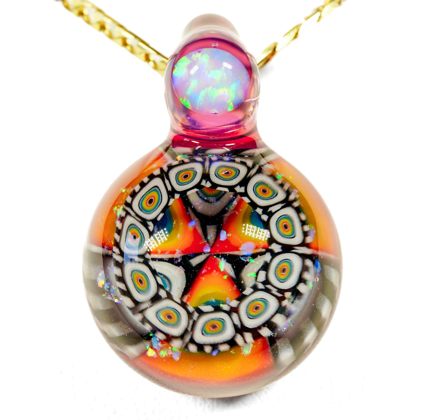 Gold Ruby Crushed Opal Milli Mini Pendant