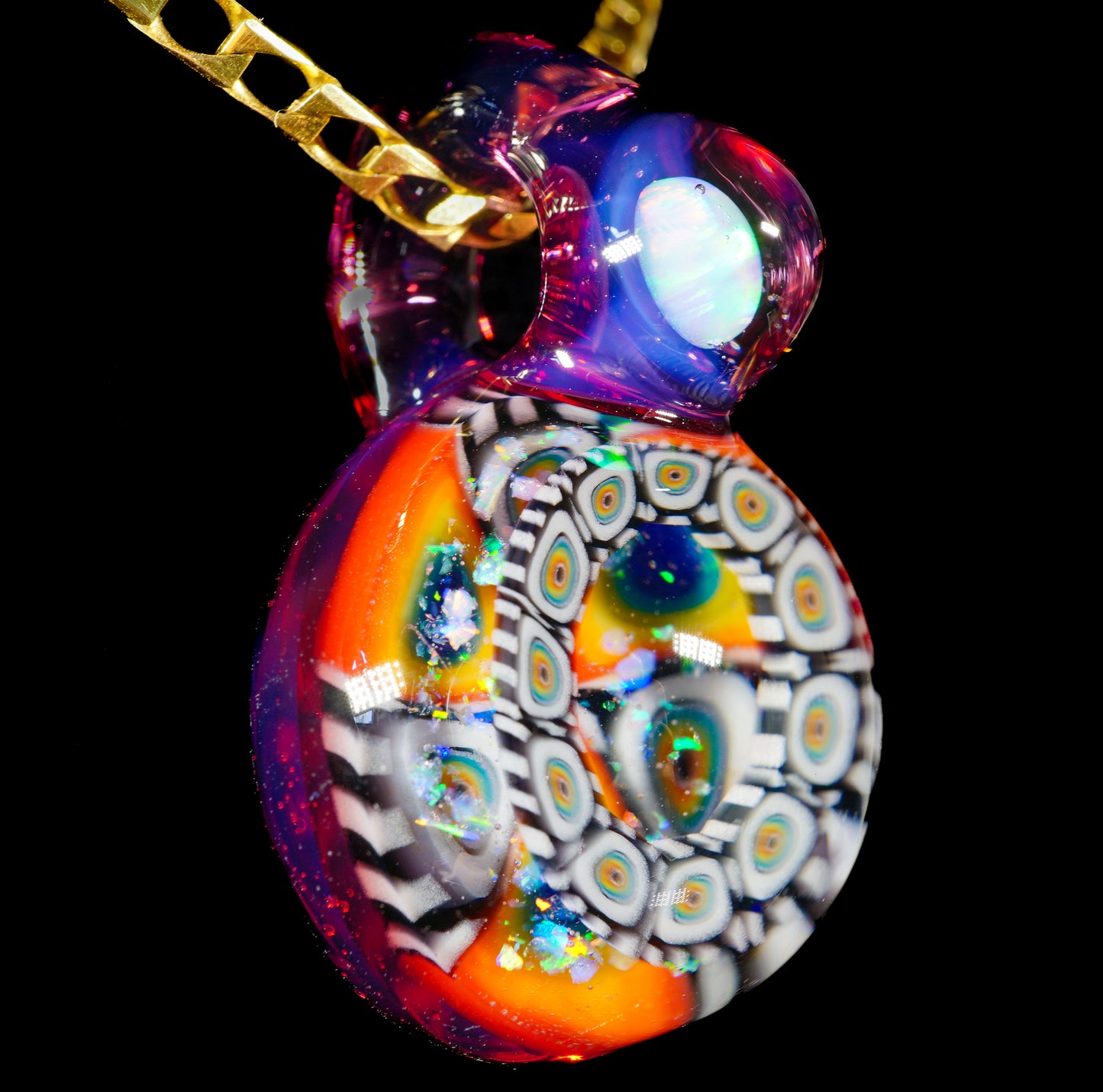 Gold Ruby Crushed Opal Milli Mini Pendant