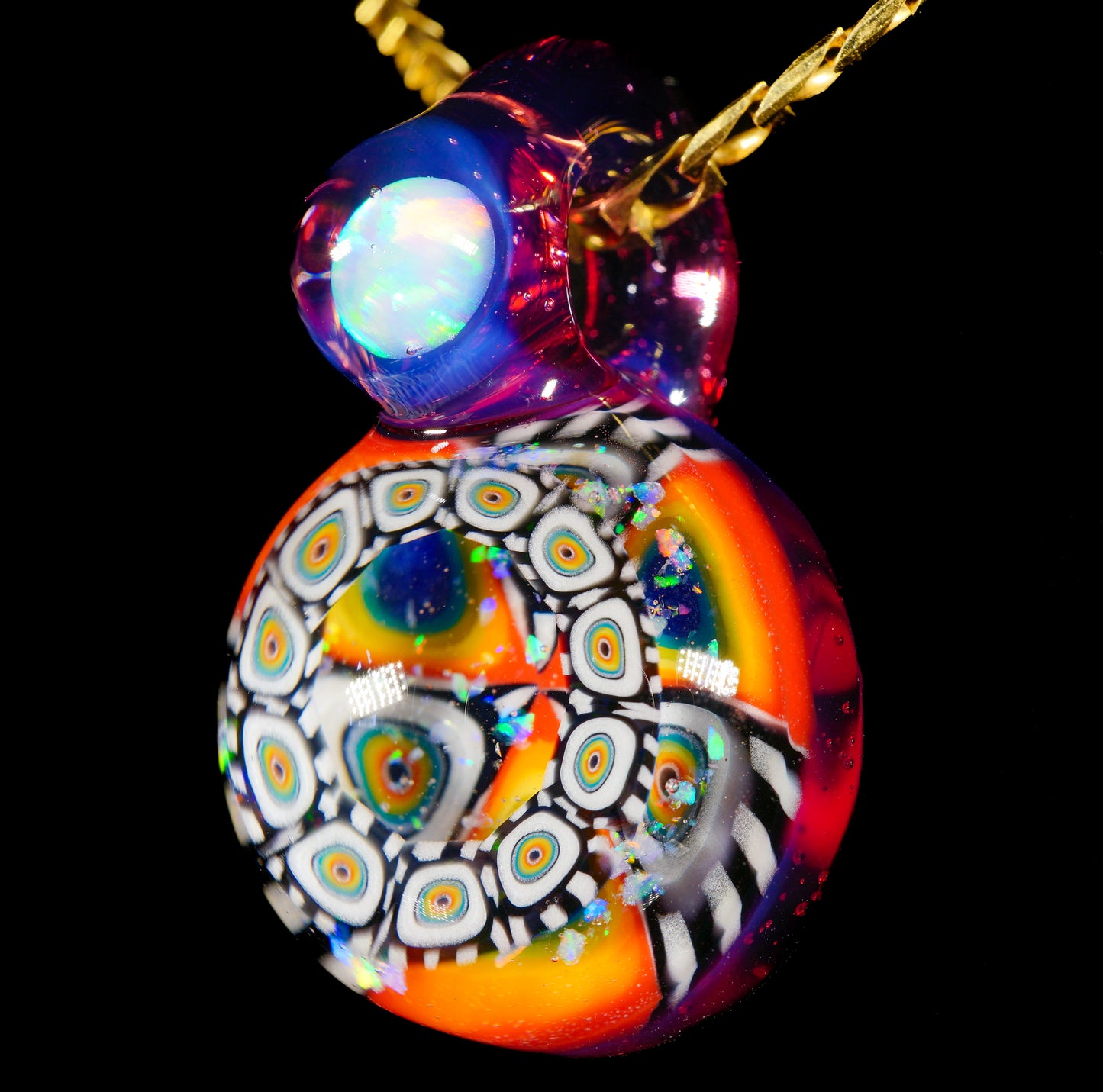 Gold Ruby Crushed Opal Milli Mini Pendant