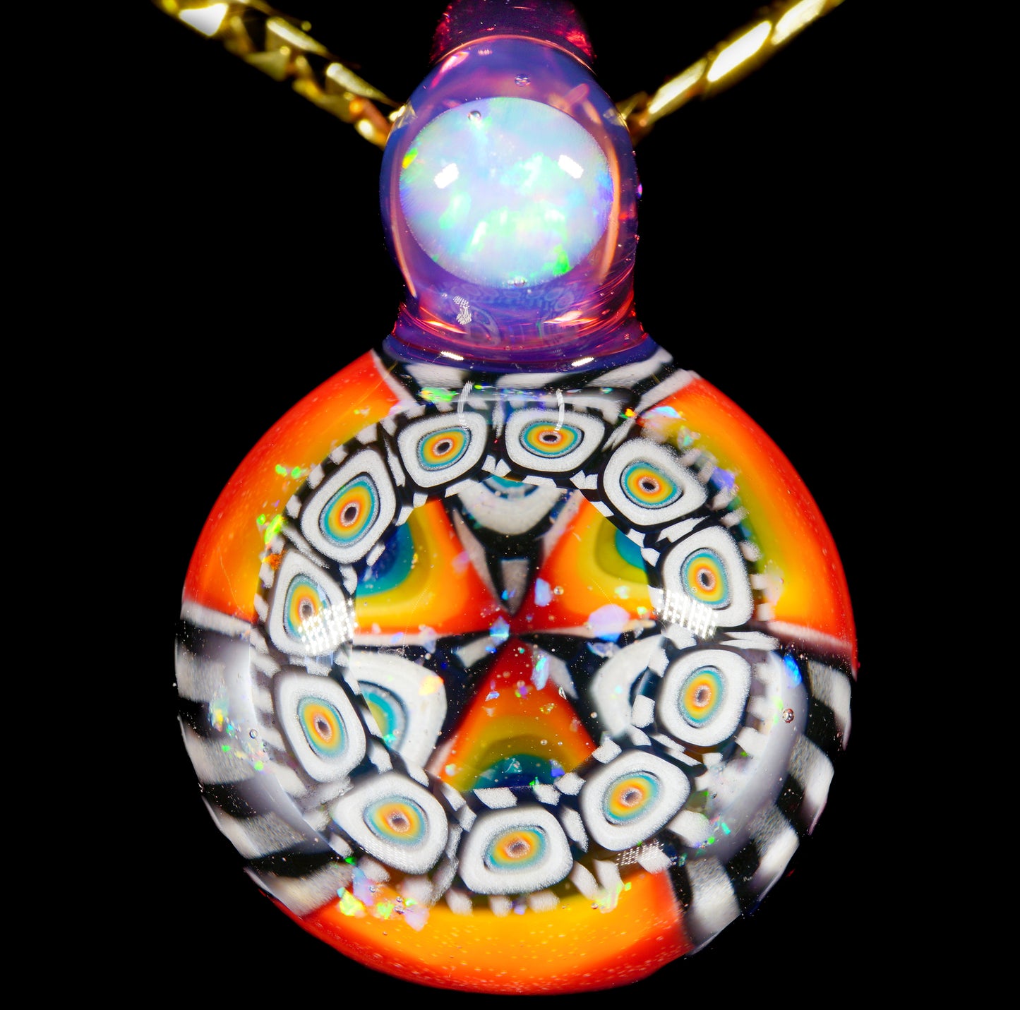 Gold Ruby Crushed Opal Milli Mini Pendant