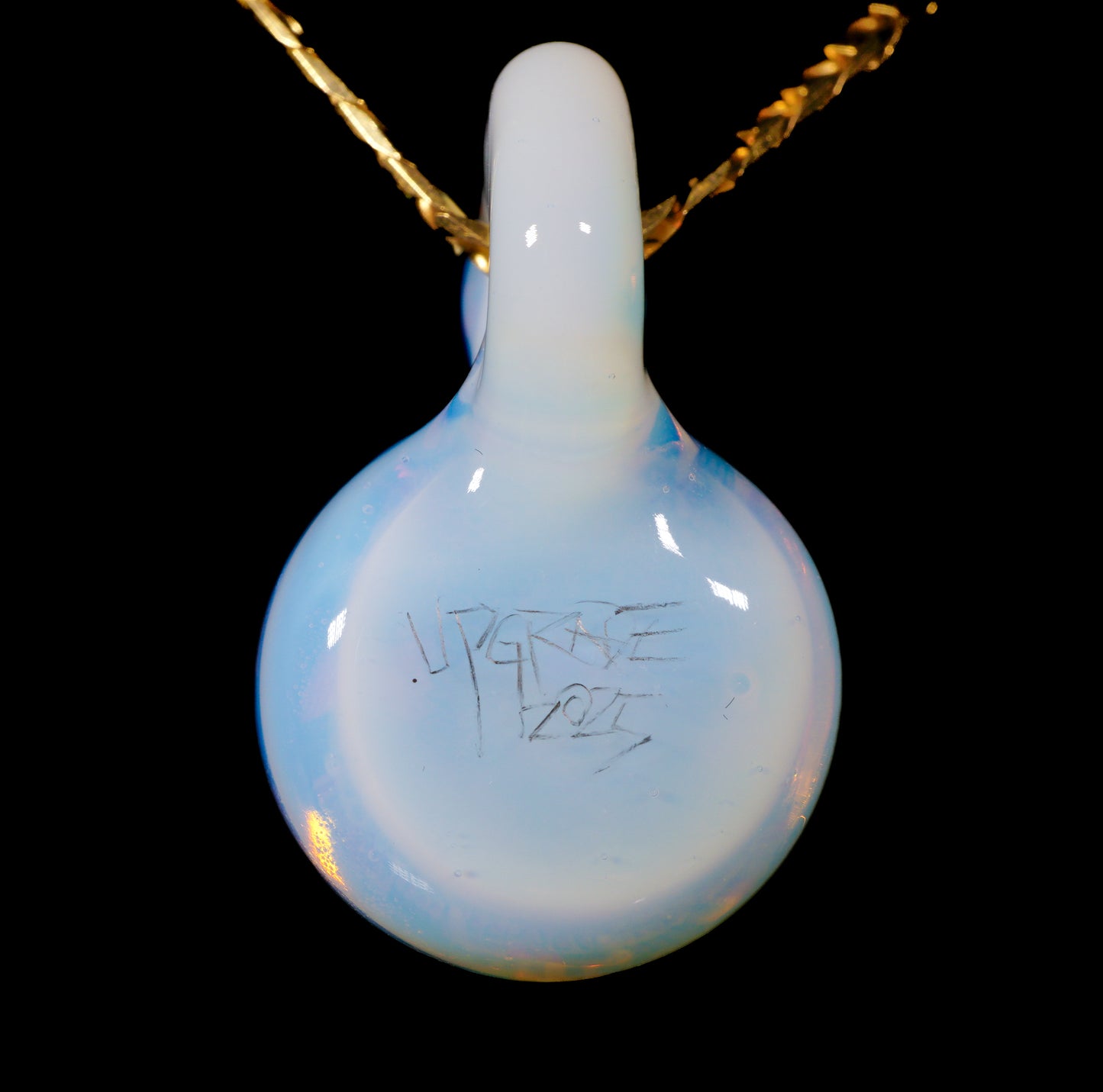 White Satin Crushed Opal Milli Mini Pendant