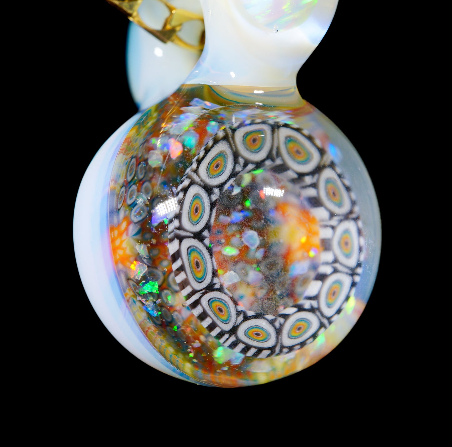 White Satin Crushed Opal Milli Mini Pendant