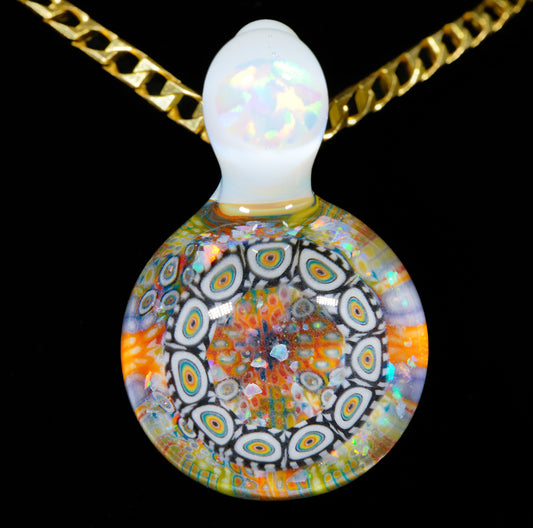 White Satin Crushed Opal Milli Mini Pendant