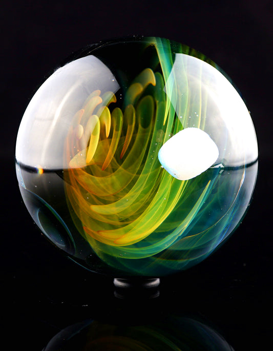 Fume Implosion Vortex Marble with Opal (38mm)